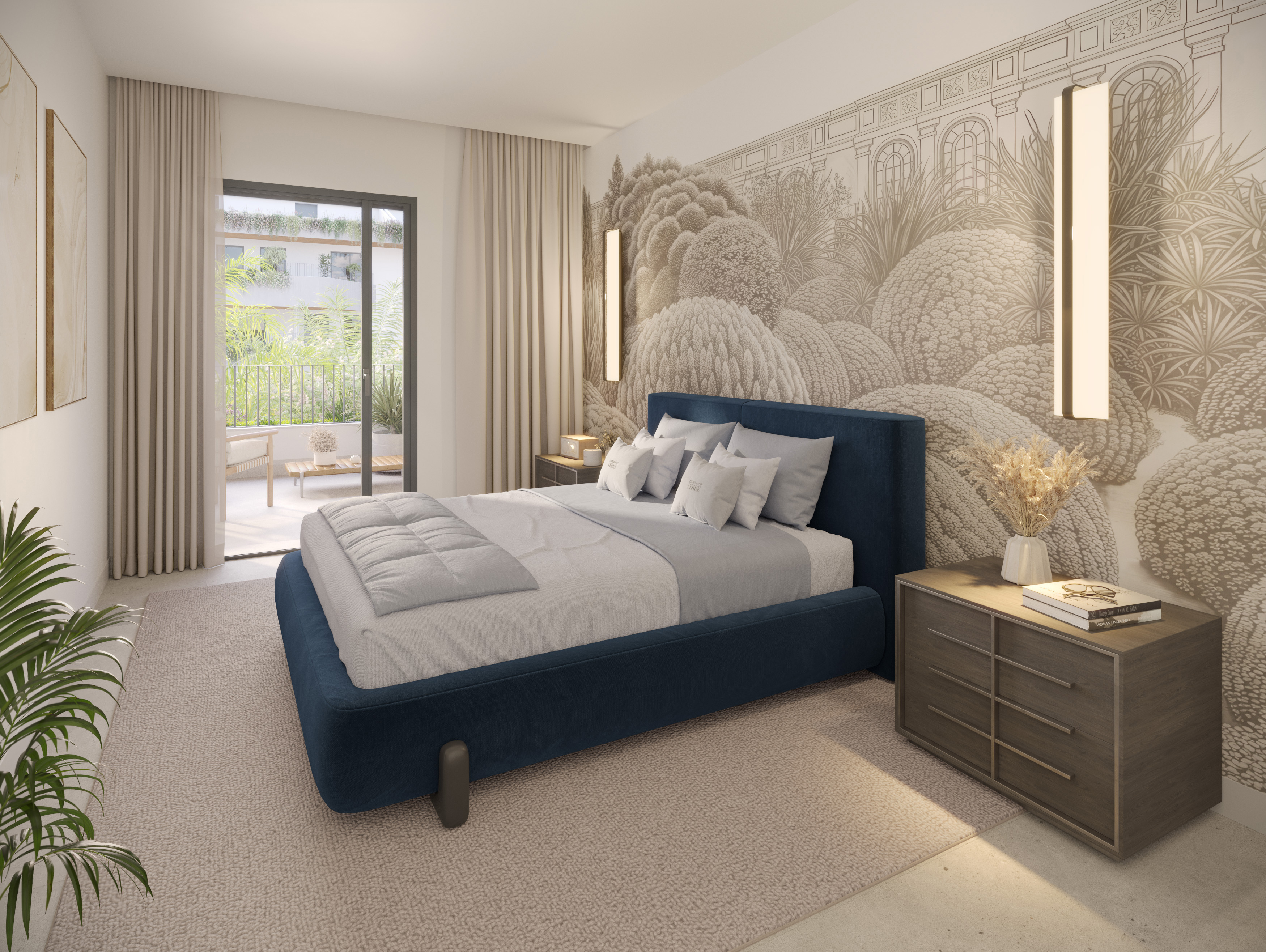 Bedroom with soft neutral palette