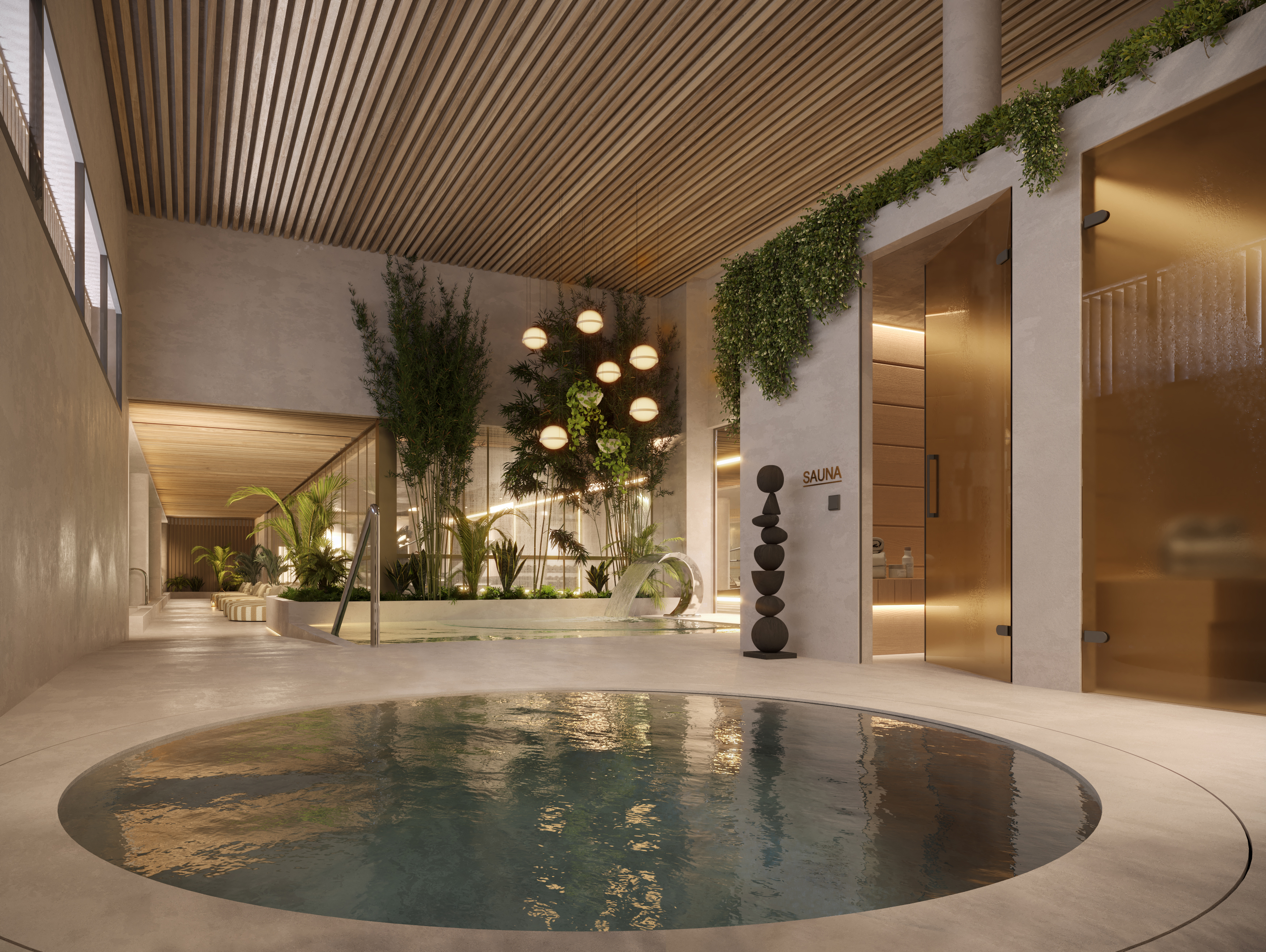 Spa circuit with hydrotherapy pool
